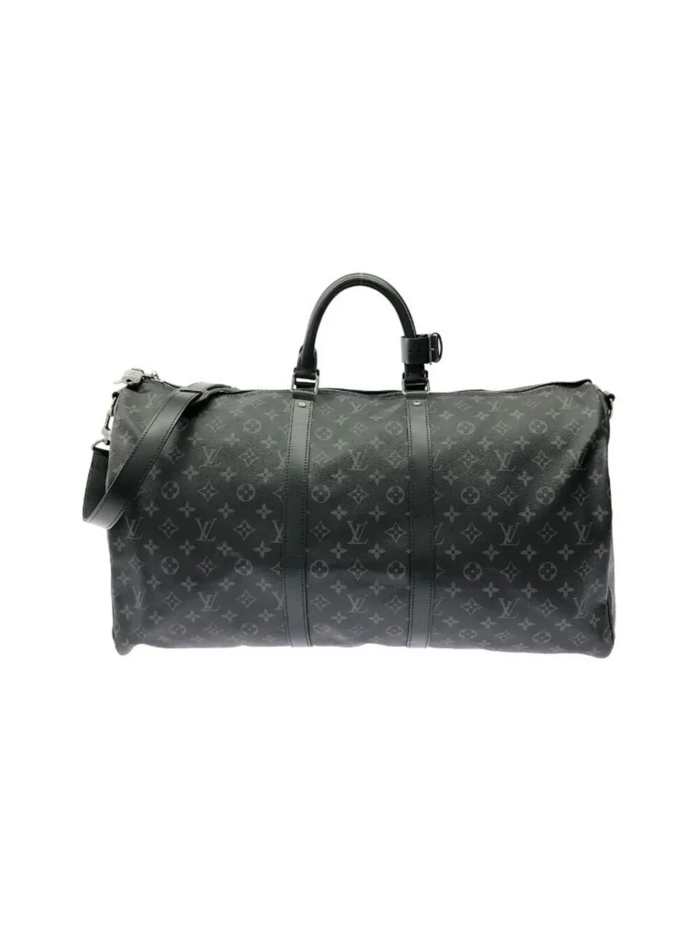 Louis Vuitton Monogram Eclipse Keepall Bandouliere 55 Boston Bag